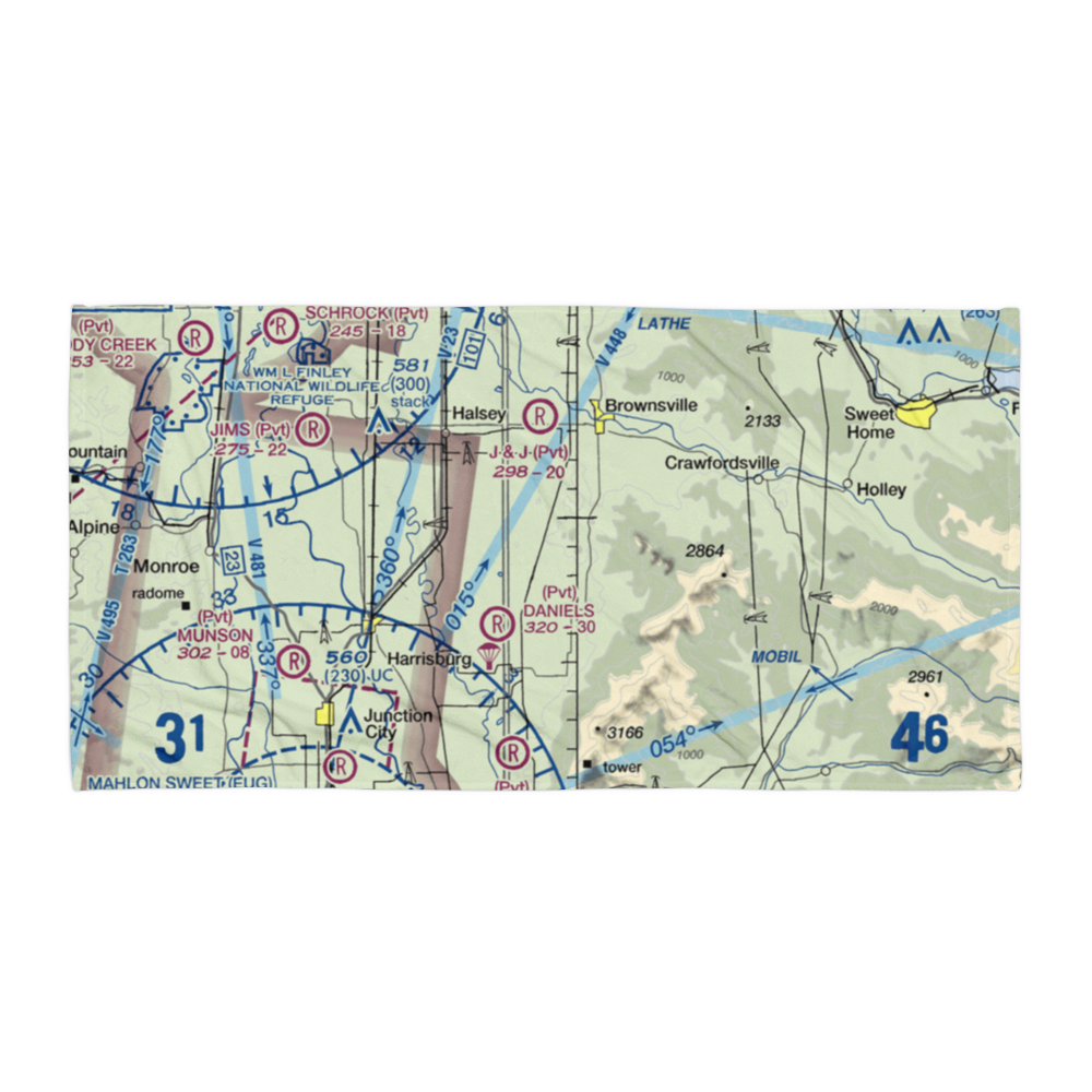 Lafferty Field (9OR0) VFR Sectional Towel 