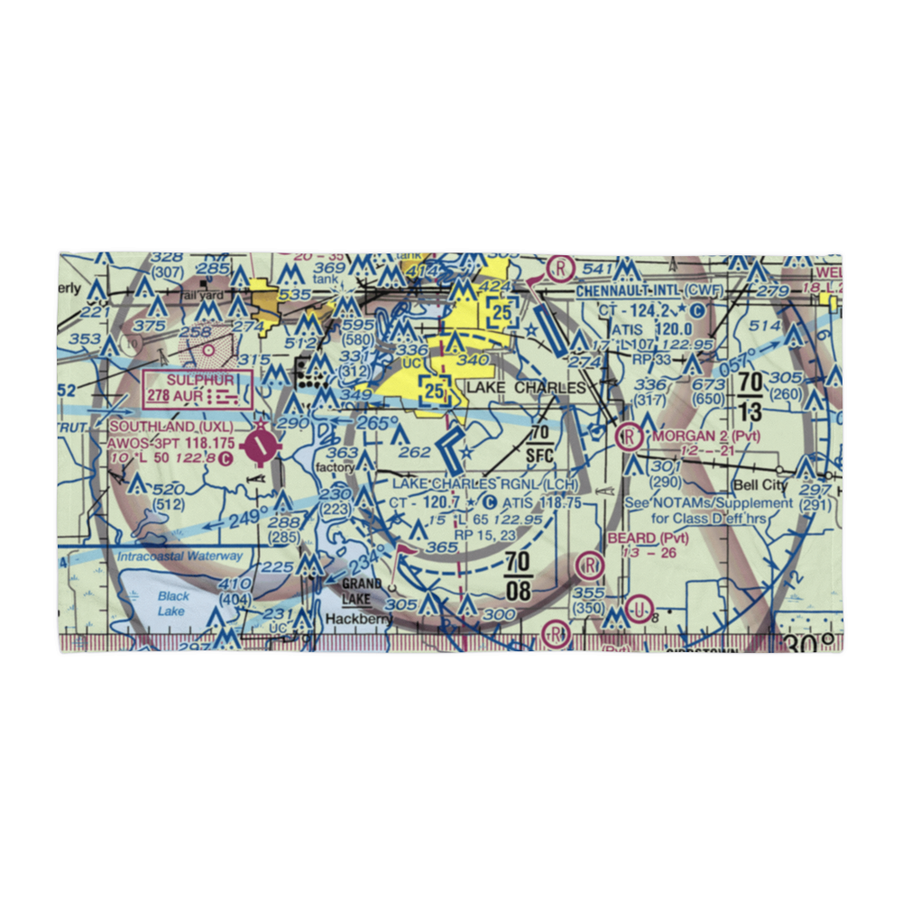 Lake Charles Regional Airport (LCH) VFR Sectional Towel 