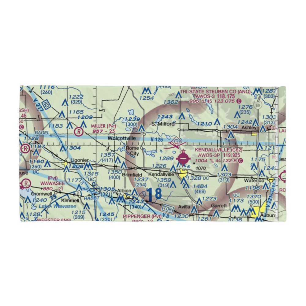 Lake Sylvan Seaplane Base (IN12) VFR Sectional Towel 