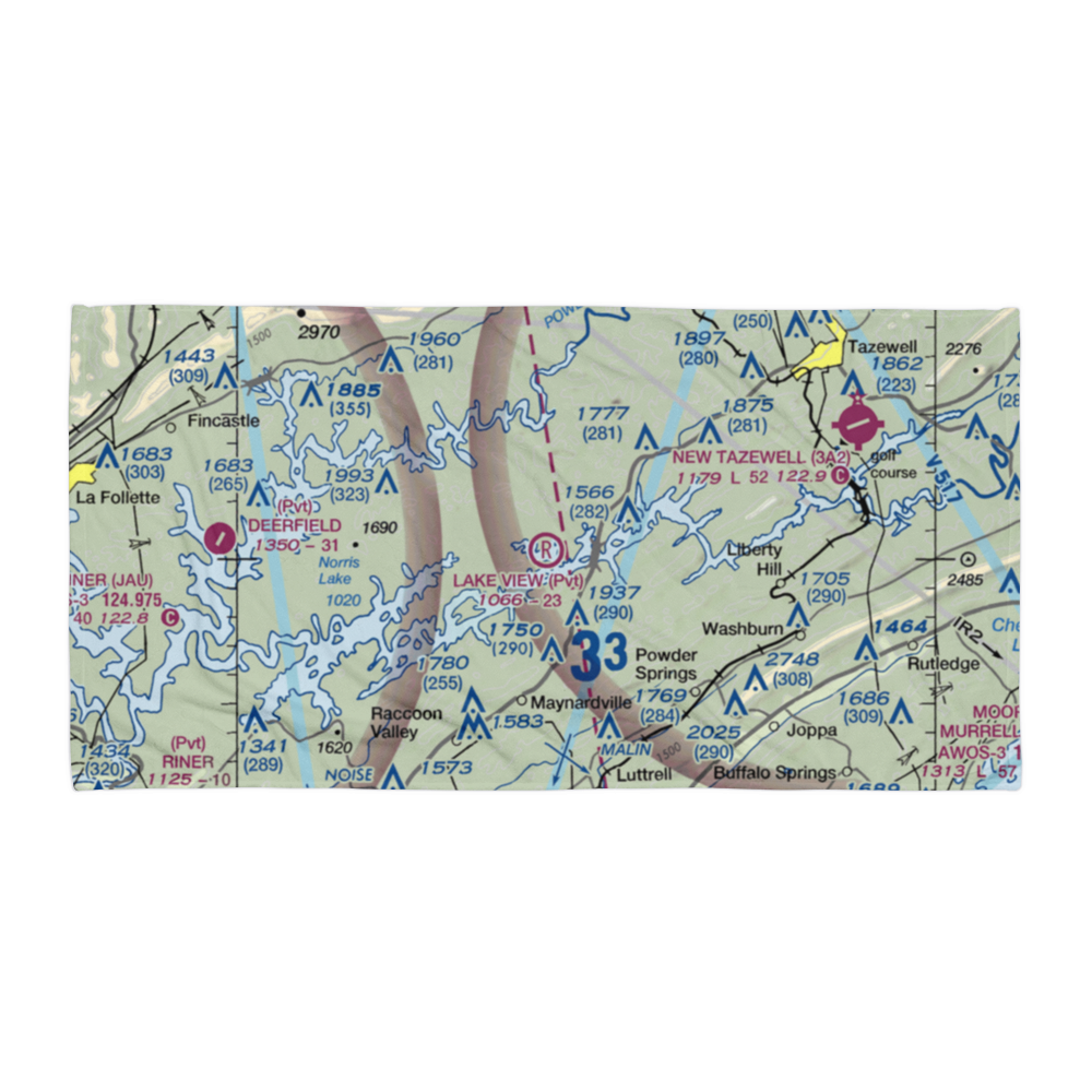 Lake View Airport (TN10) VFR Sectional Towel 