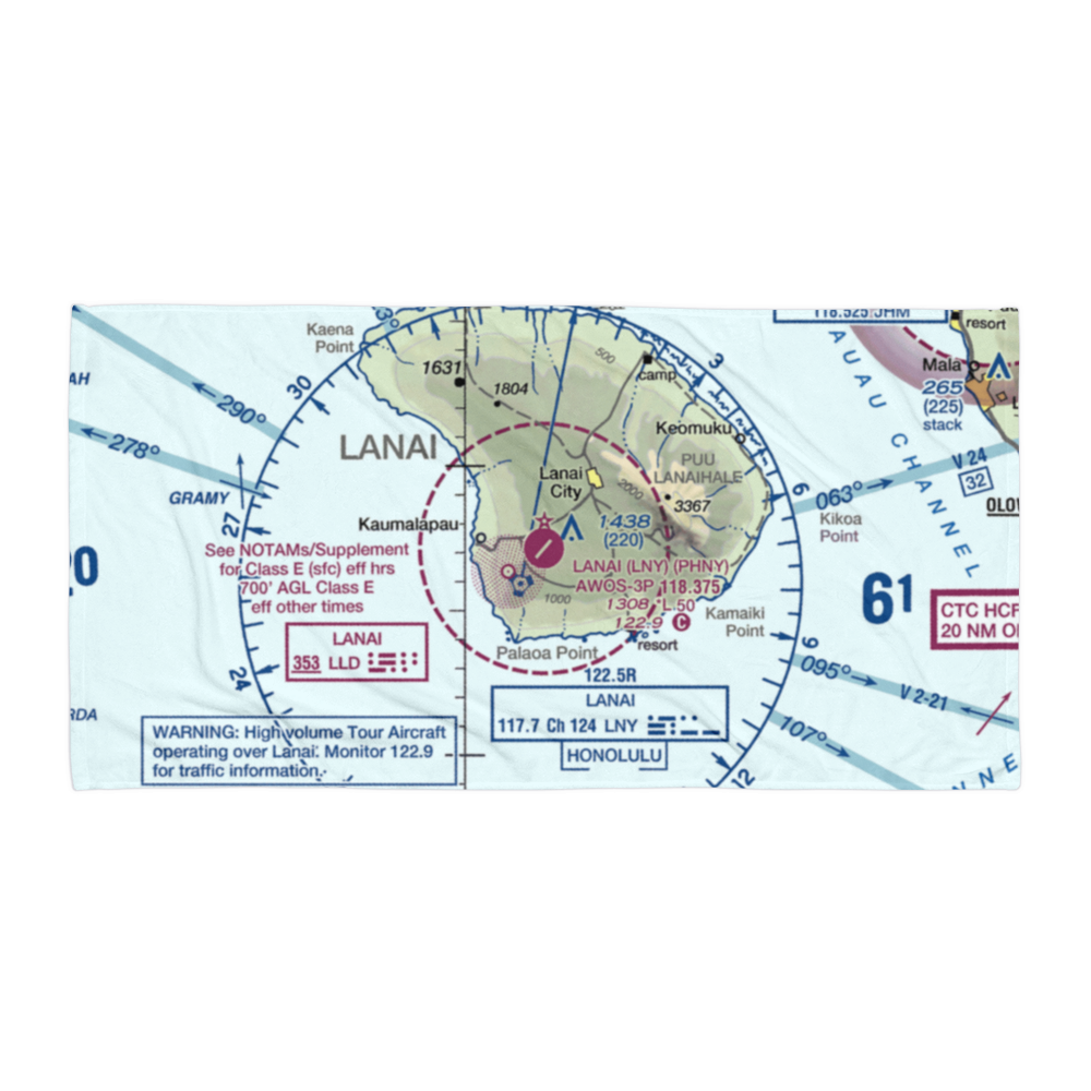 Lanai Airport (LNY) VFR Sectional Towel 