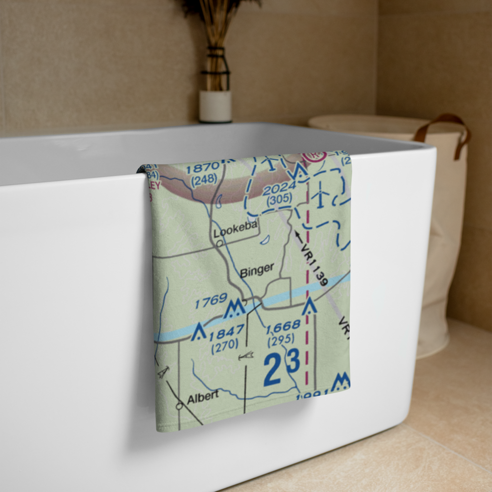 Lasley Private Airport (6OK8) VFR Sectional Towel 