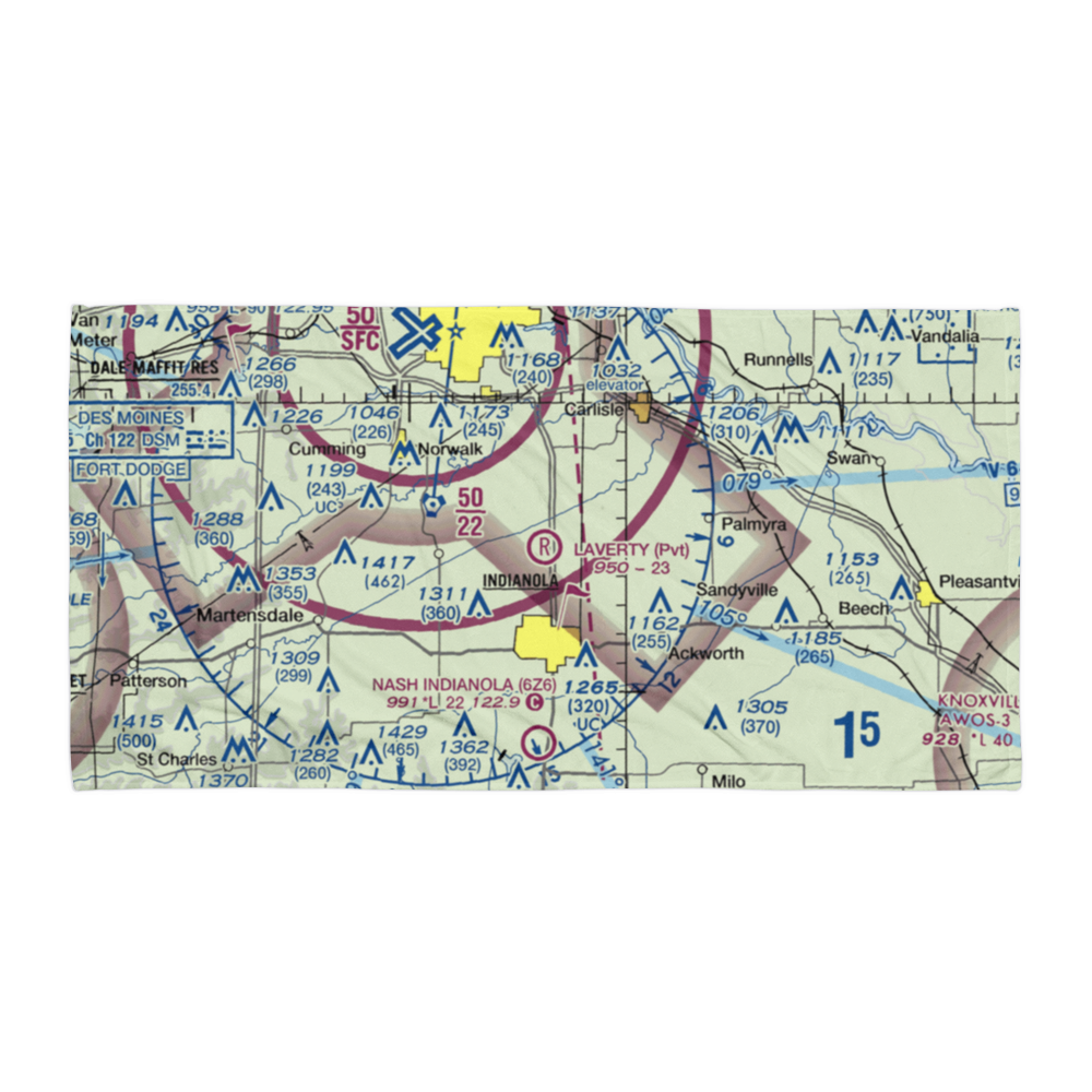 Laverty Field (IA41) VFR Sectional Towel 