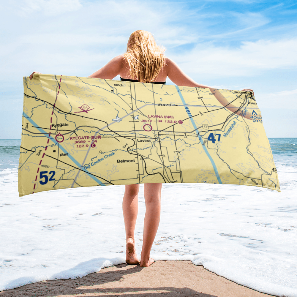 Lavina Airport (80S) VFR Sectional Towel 