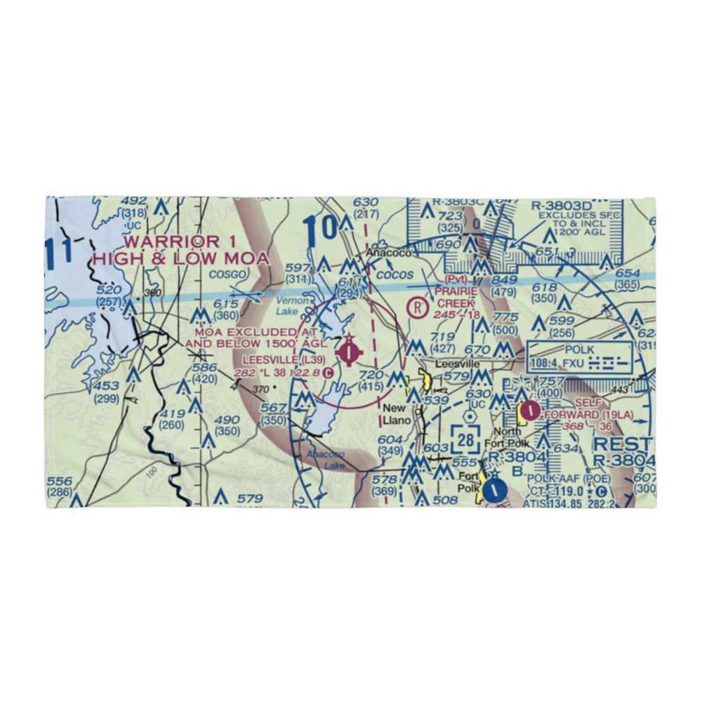 Leesville Airport (L39) VFR Sectional Towel 