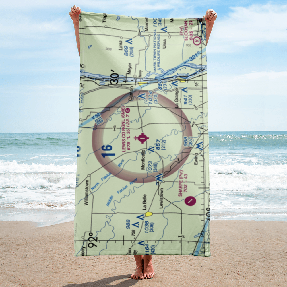 Lewis County Regional Airport (6M6) VFR Sectional Towel 