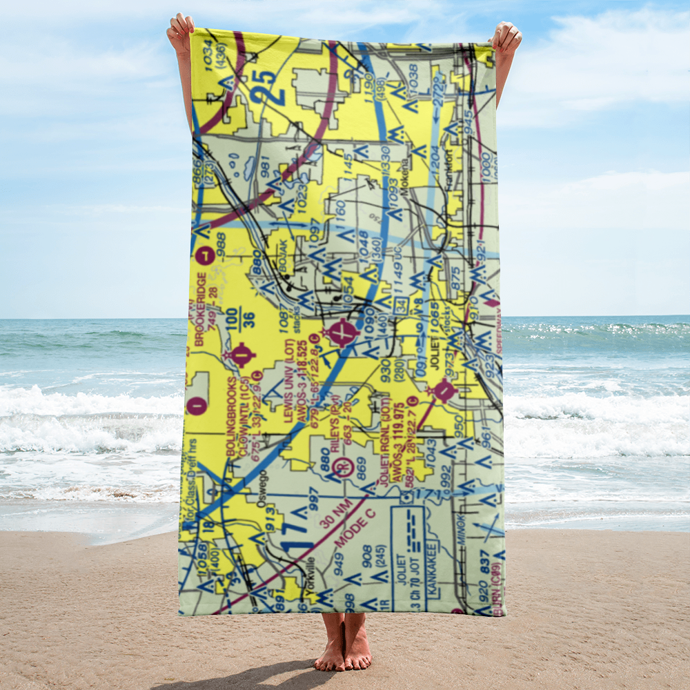 Lewis University Airport (LOT) VFR Sectional Towel 