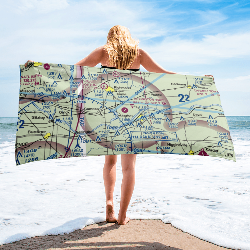Lexington Municipal Airport (4K3) VFR Sectional Towel 