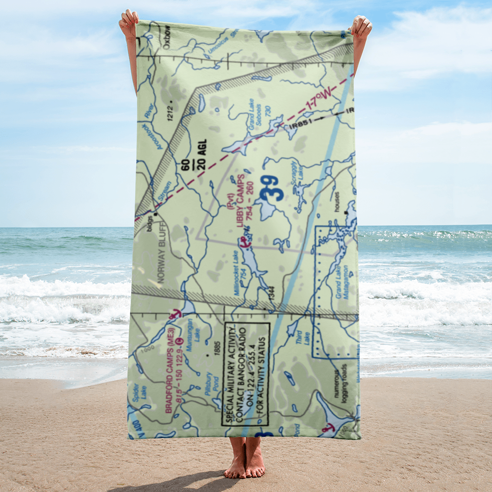 Libby Camps Seaplane Base (ME86) VFR Sectional Towel 
