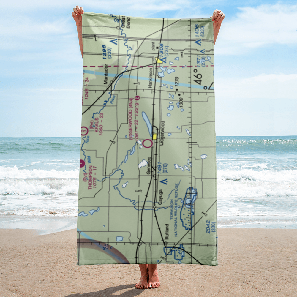 Lidgerwood Municipal Airport (4N4) VFR Sectional Towel 