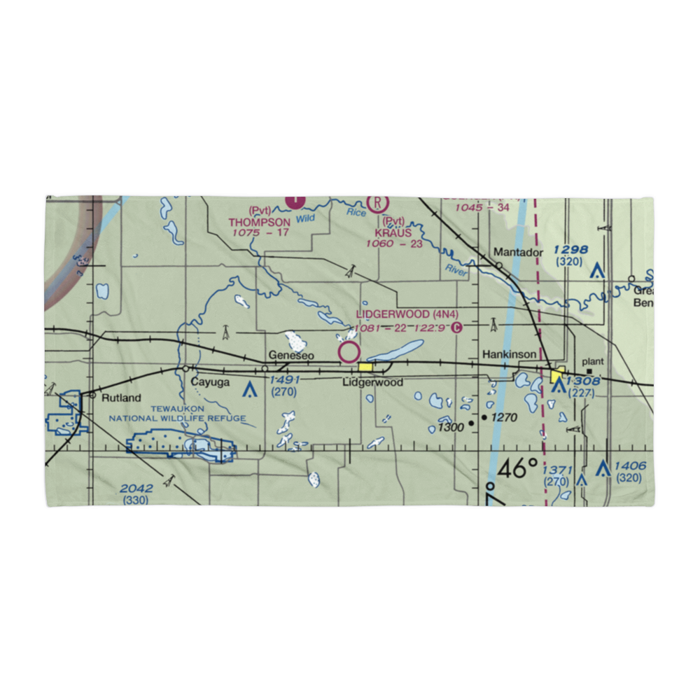 Lidgerwood Municipal Airport (4N4) VFR Sectional Towel 