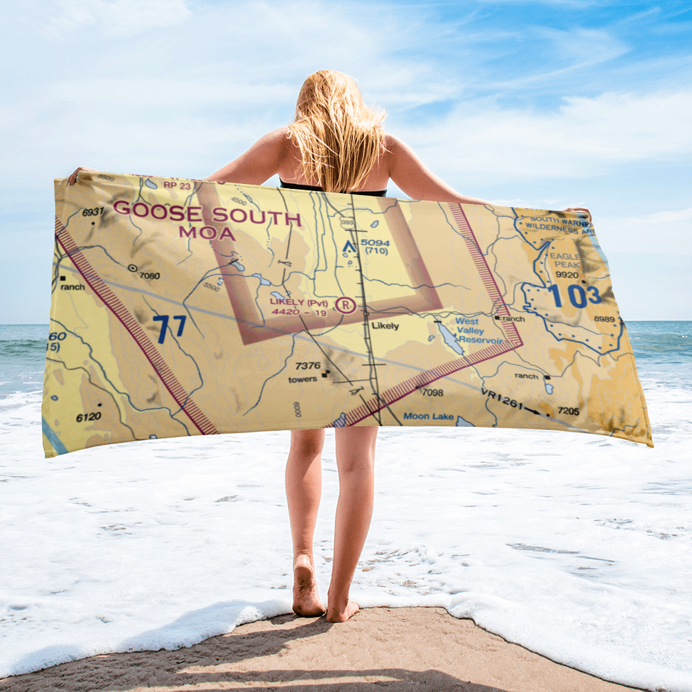 Likely Airport (9CL3) VFR Sectional Towel 