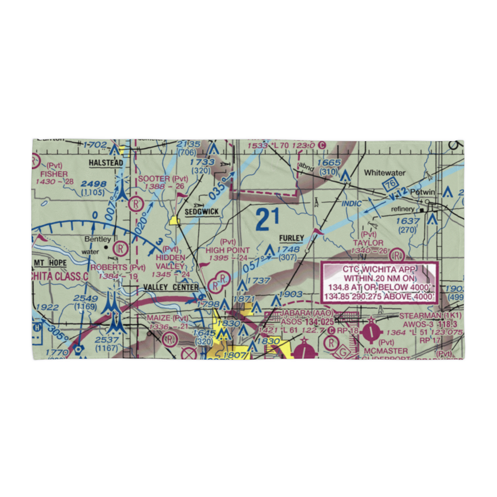 Lil Bird Airport (SN68) VFR Sectional Towel 