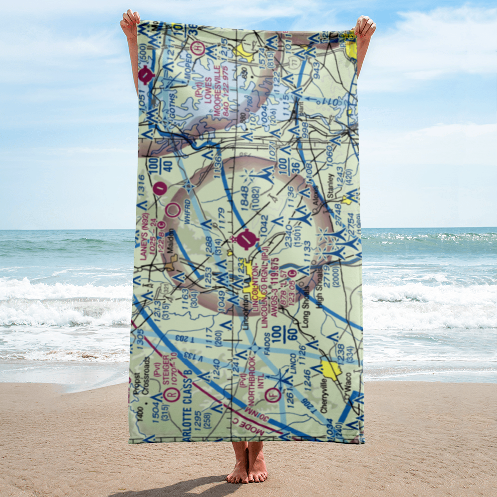 Lincolnton Lincoln County Regional Airport (IPJ) VFR Sectional Towel 