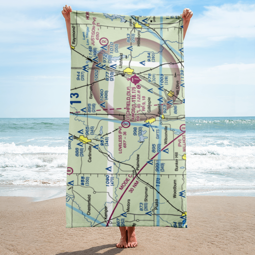 Lindell Loveless Airport (LL45) VFR Sectional Towel 