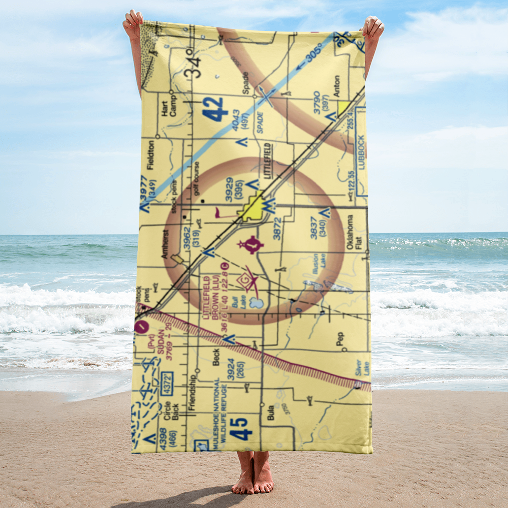 Littlefield Municipal Airport (LIU) VFR Sectional Towel 