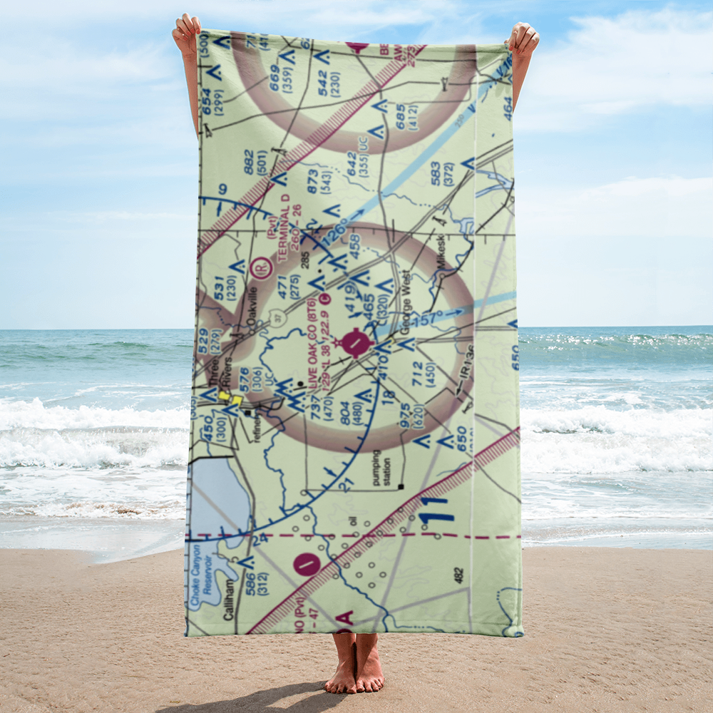 Live Oak County Airport (8T6) VFR Sectional Towel 