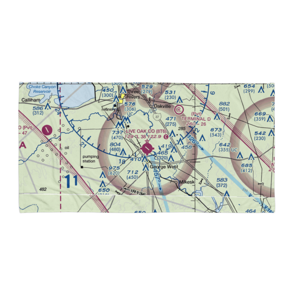 Live Oak County Airport (8T6) VFR Sectional Towel 