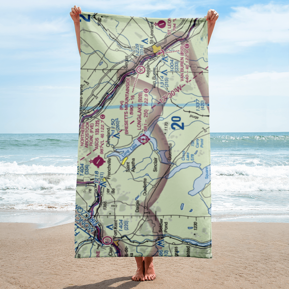 Long Lake Seaplane Base (92B) VFR Sectional Towel 