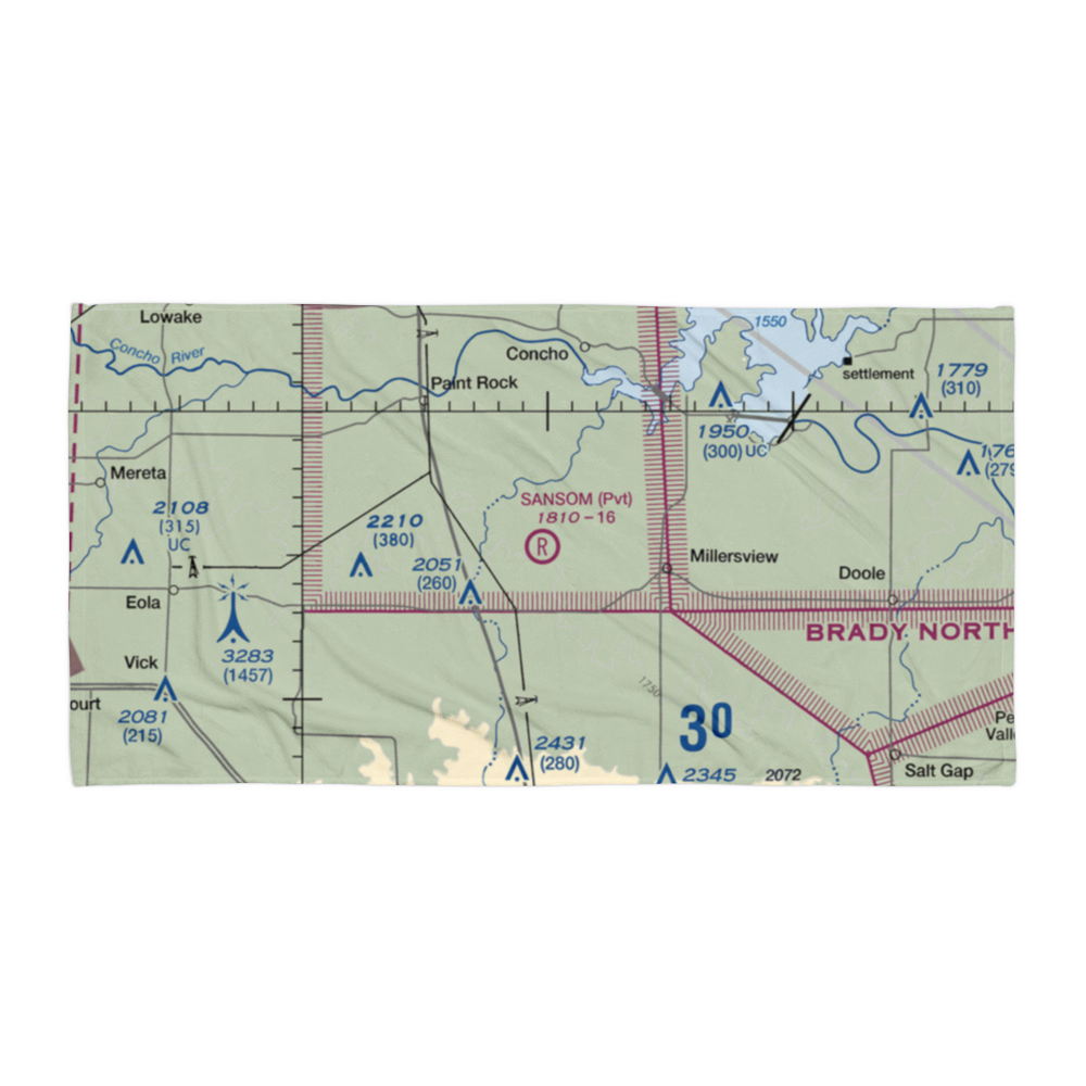 M Sansom Ranch Airport (06TS) VFR Sectional Towel 