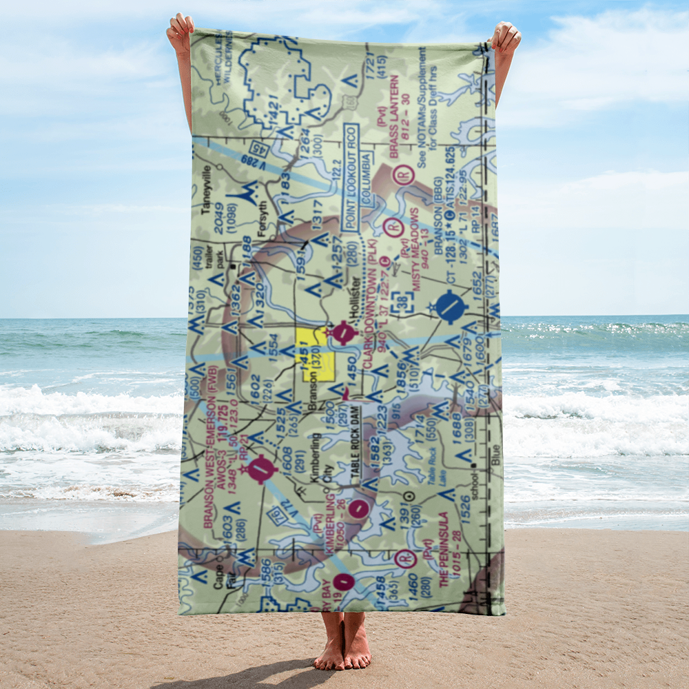 M. Graham Clark Downtown Airport (PLK) VFR Sectional Towel 