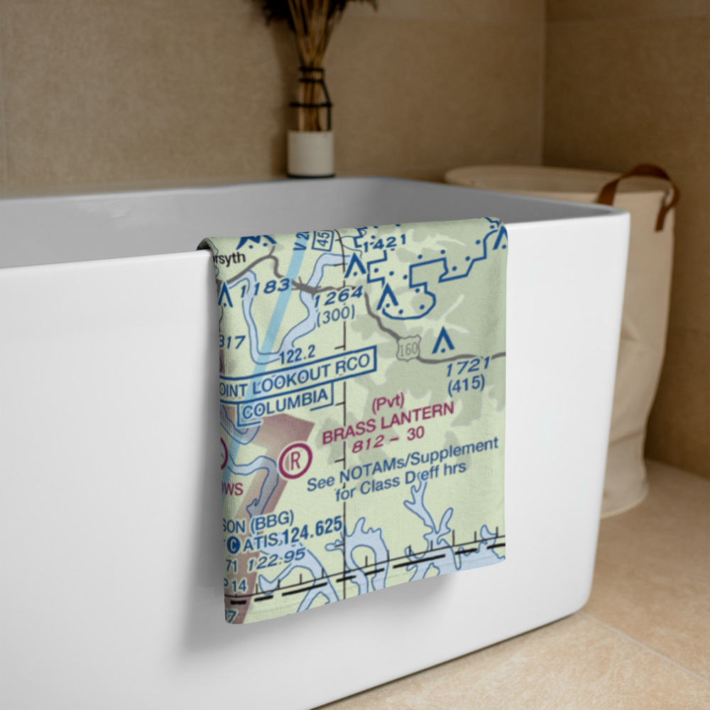 M. Graham Clark Downtown Airport (PLK) VFR Sectional Towel 