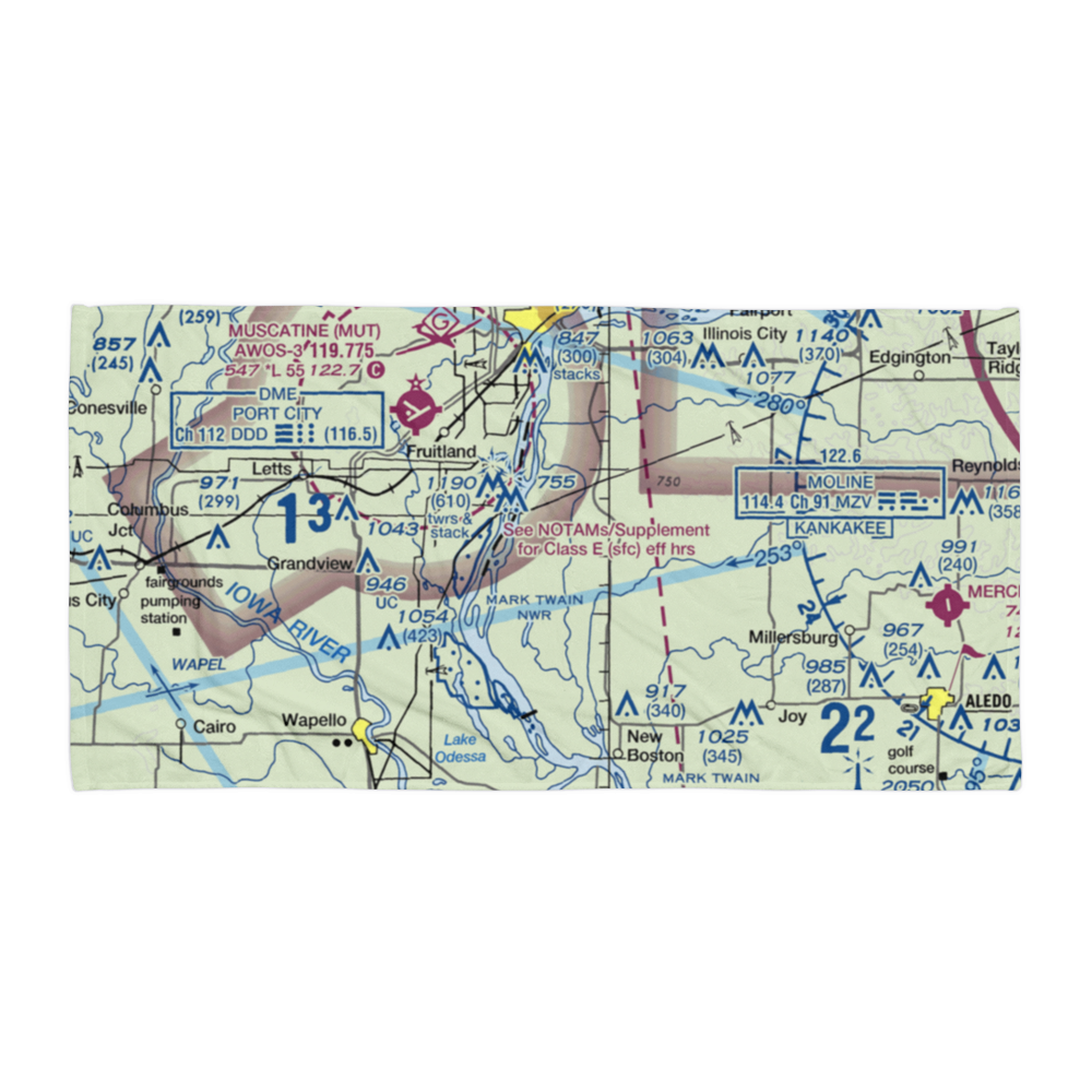 Maas Airstrip (69LL) VFR Sectional Towel 