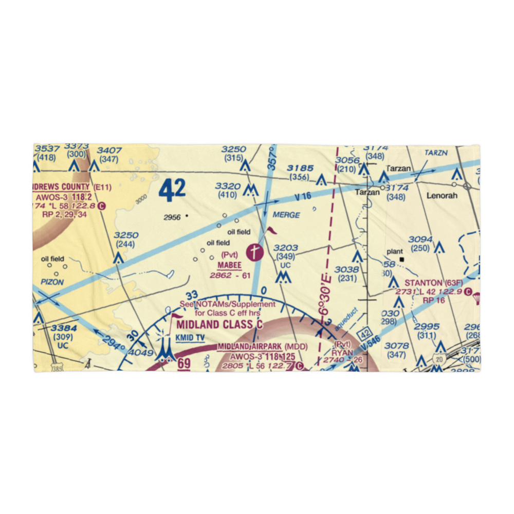 Mabee Ranch Airport (7TX5) VFR Sectional Towel 