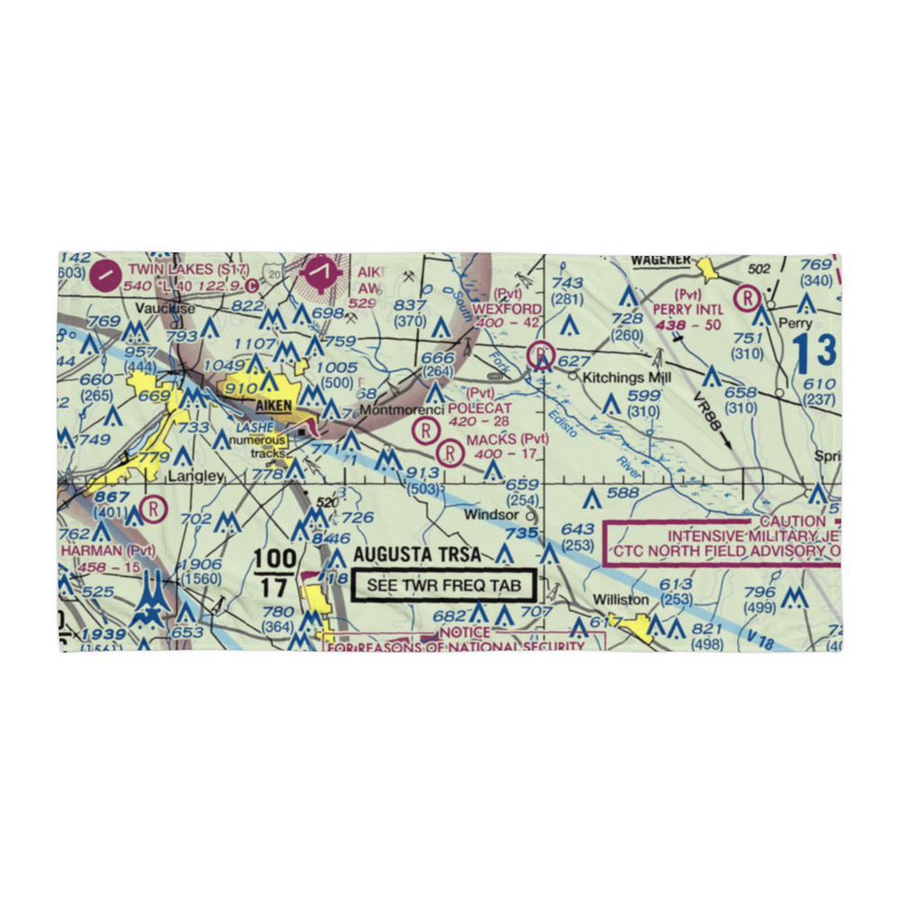 Mack's Patch-Derrick Field (92SC) VFR Sectional Towel 