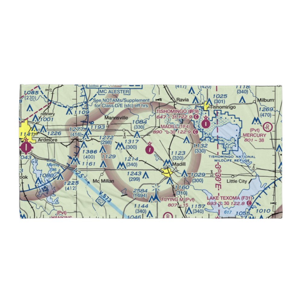Madill Municipal Airport (1F4) VFR Sectional Towel 