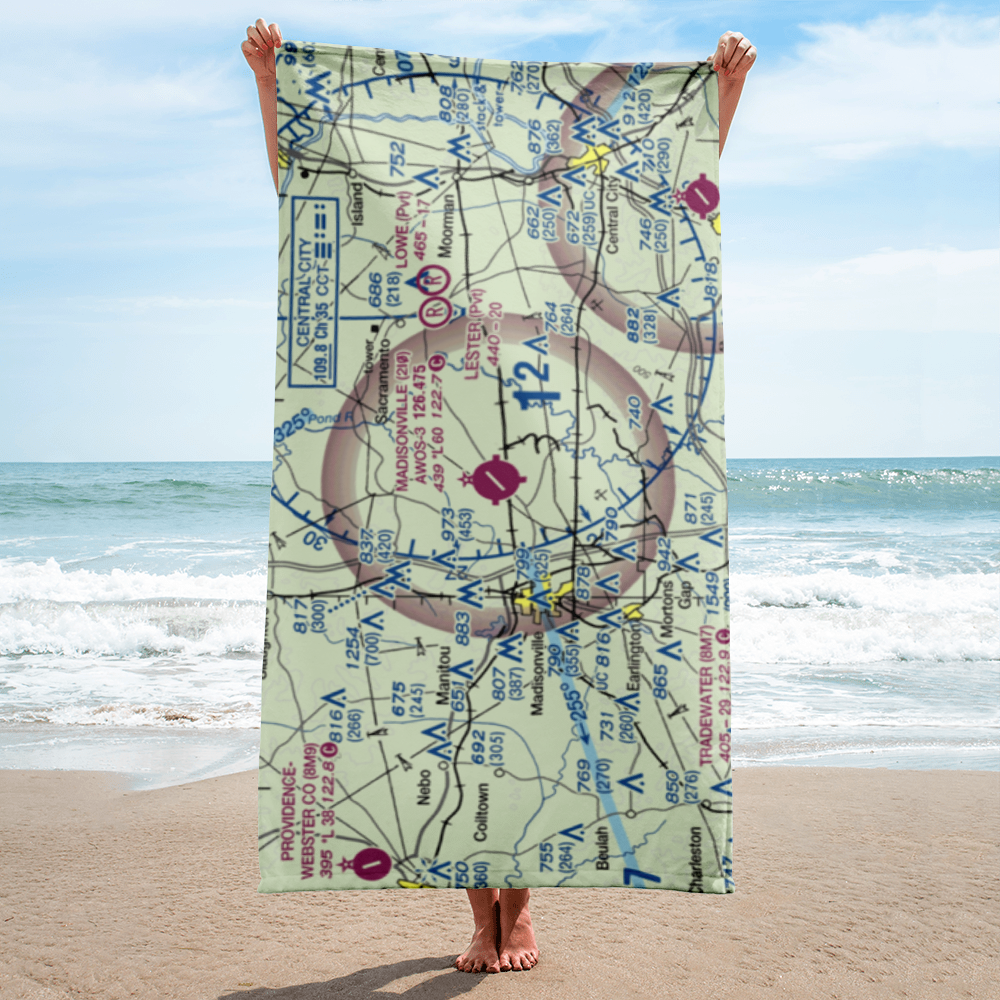 Madisonville Municipal Airport (2I0) VFR Sectional Towel 