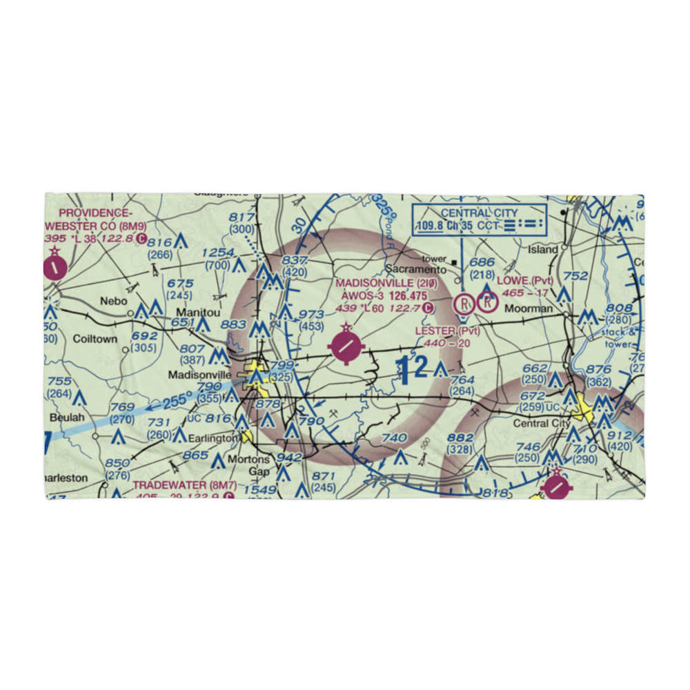 Madisonville Municipal Airport (2I0) VFR Sectional Towel 