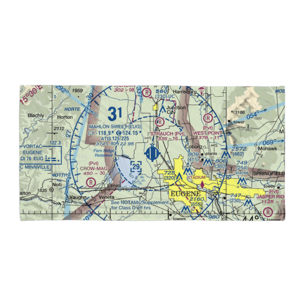 Mahlon Sweet Field (EUG) VFR Sectional Towel 