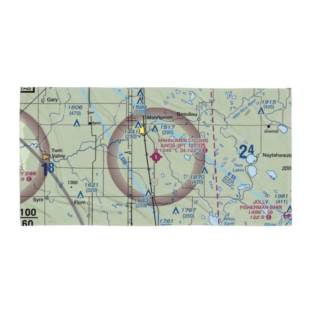 Mahnomen County Airport (3N8) VFR Sectional Towel 