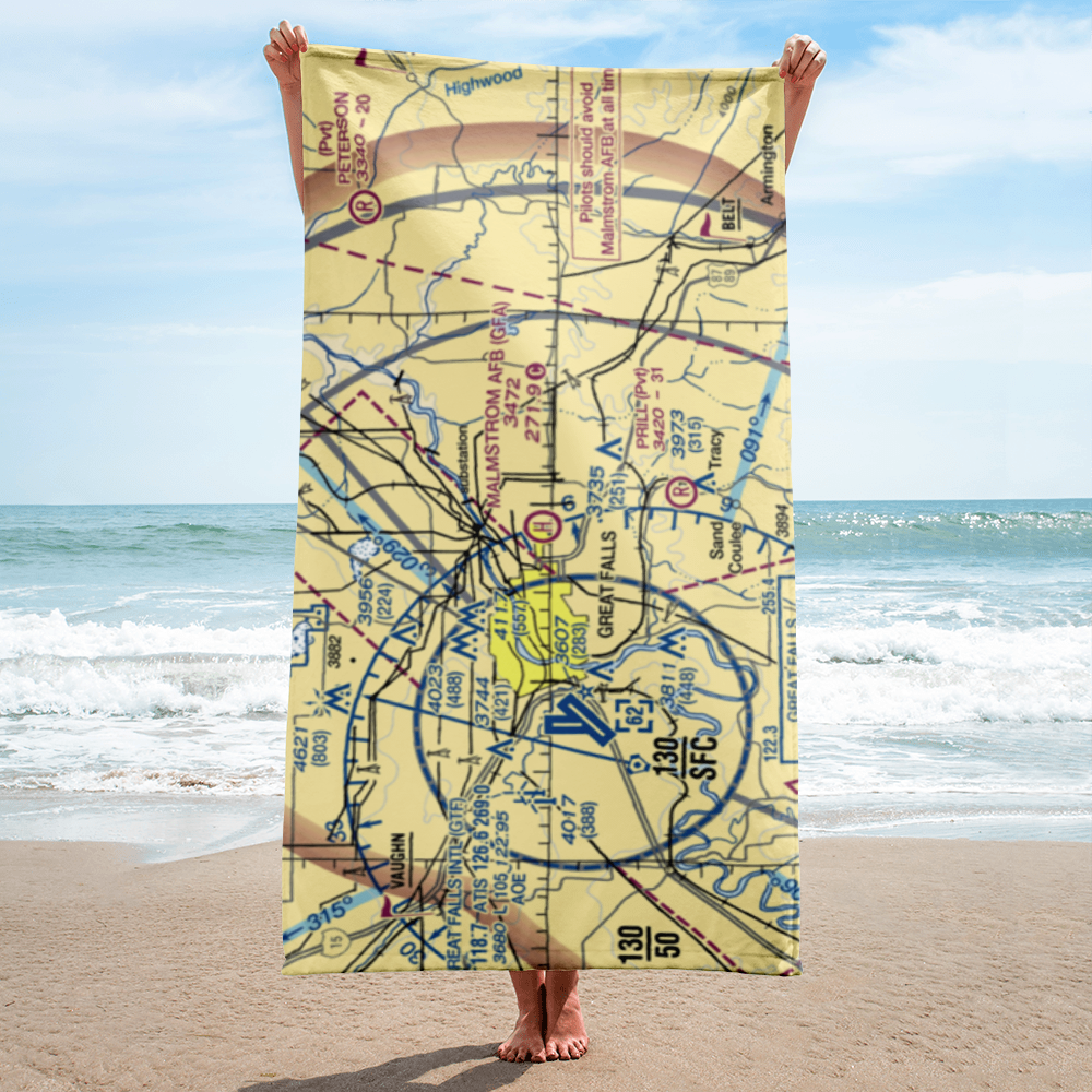 Malmstrom Air Force Base (GFA) VFR Sectional Towel 