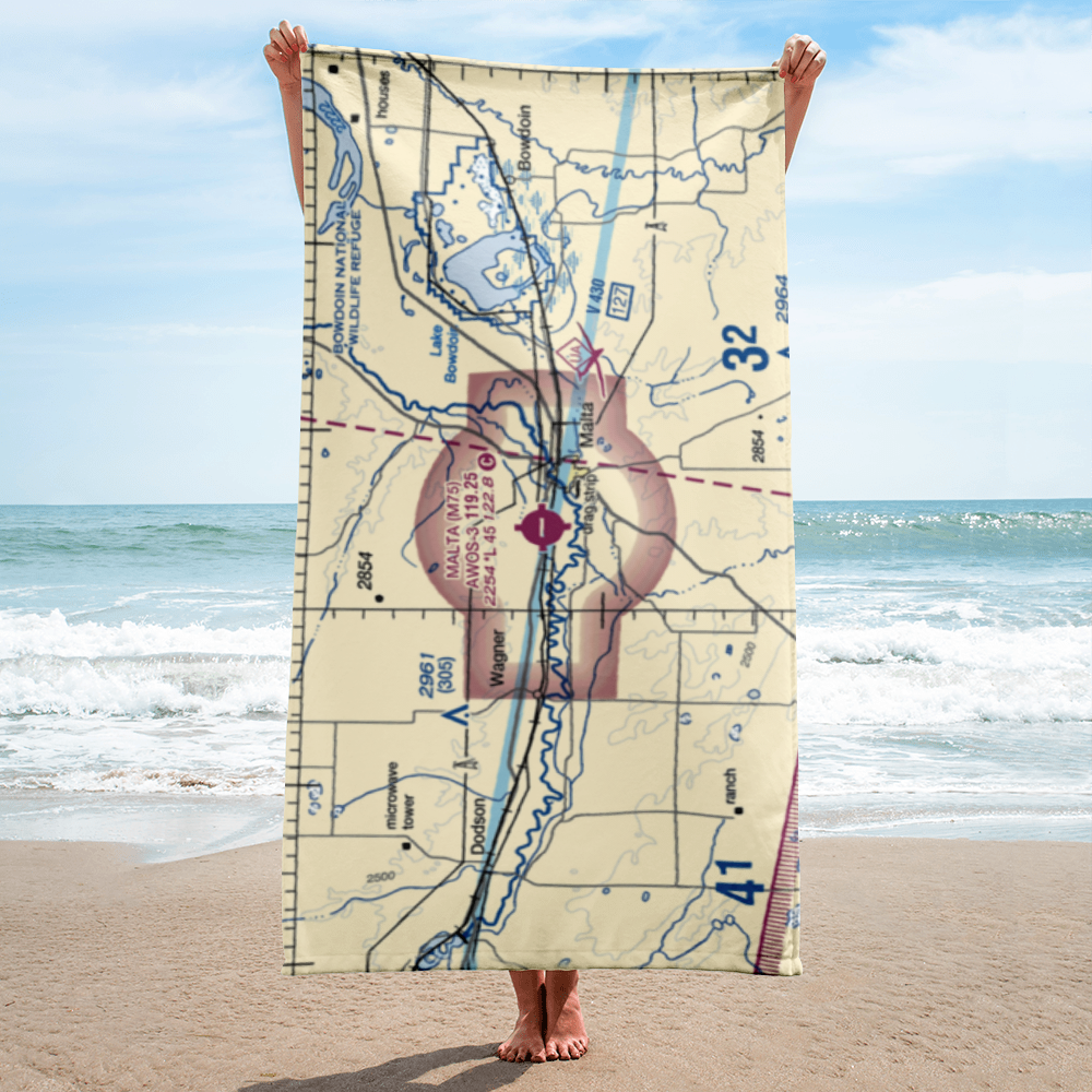 Malta Airport (M75) VFR Sectional Towel 