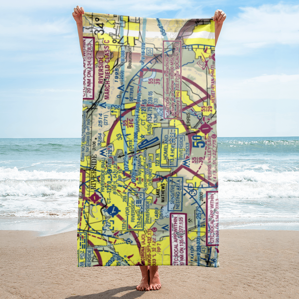 March ARB Airport (RIV) VFR Sectional Towel 
