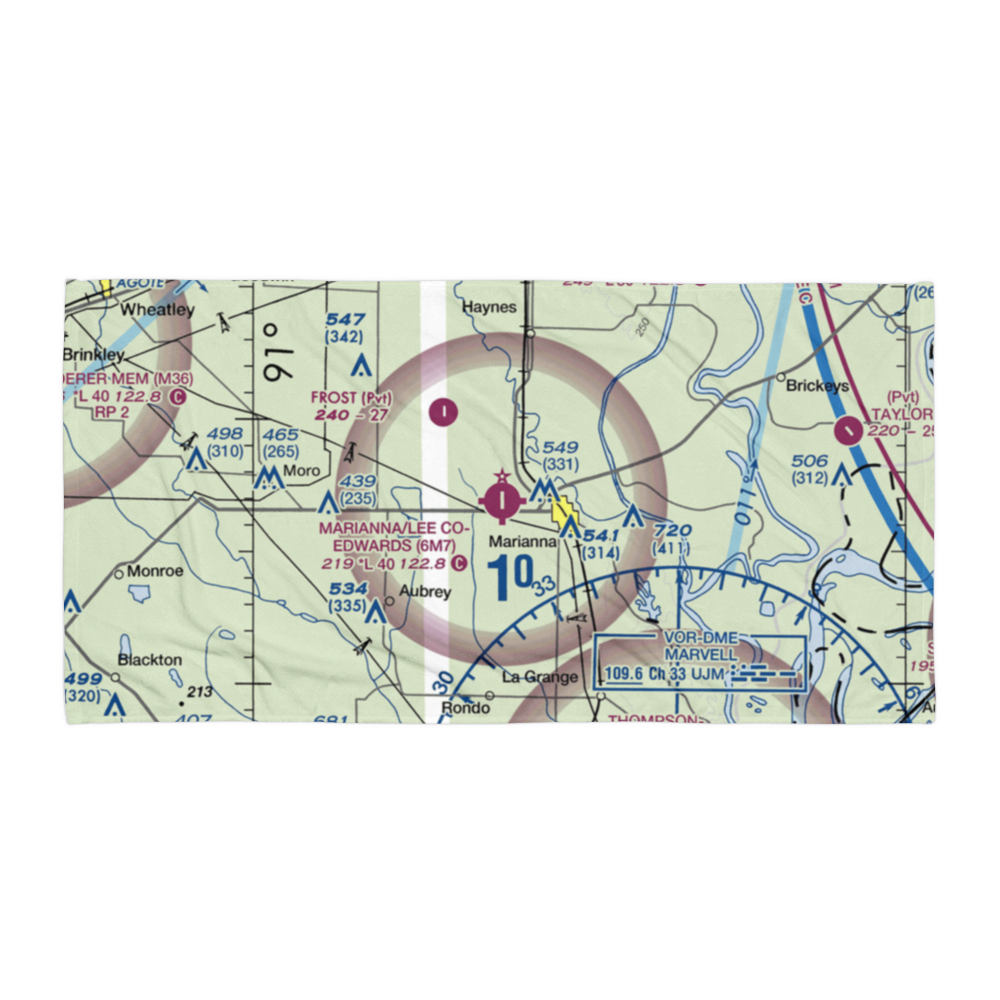 Marianna Lee County Steve Edwards Field (6M7) VFR Sectional Towel 