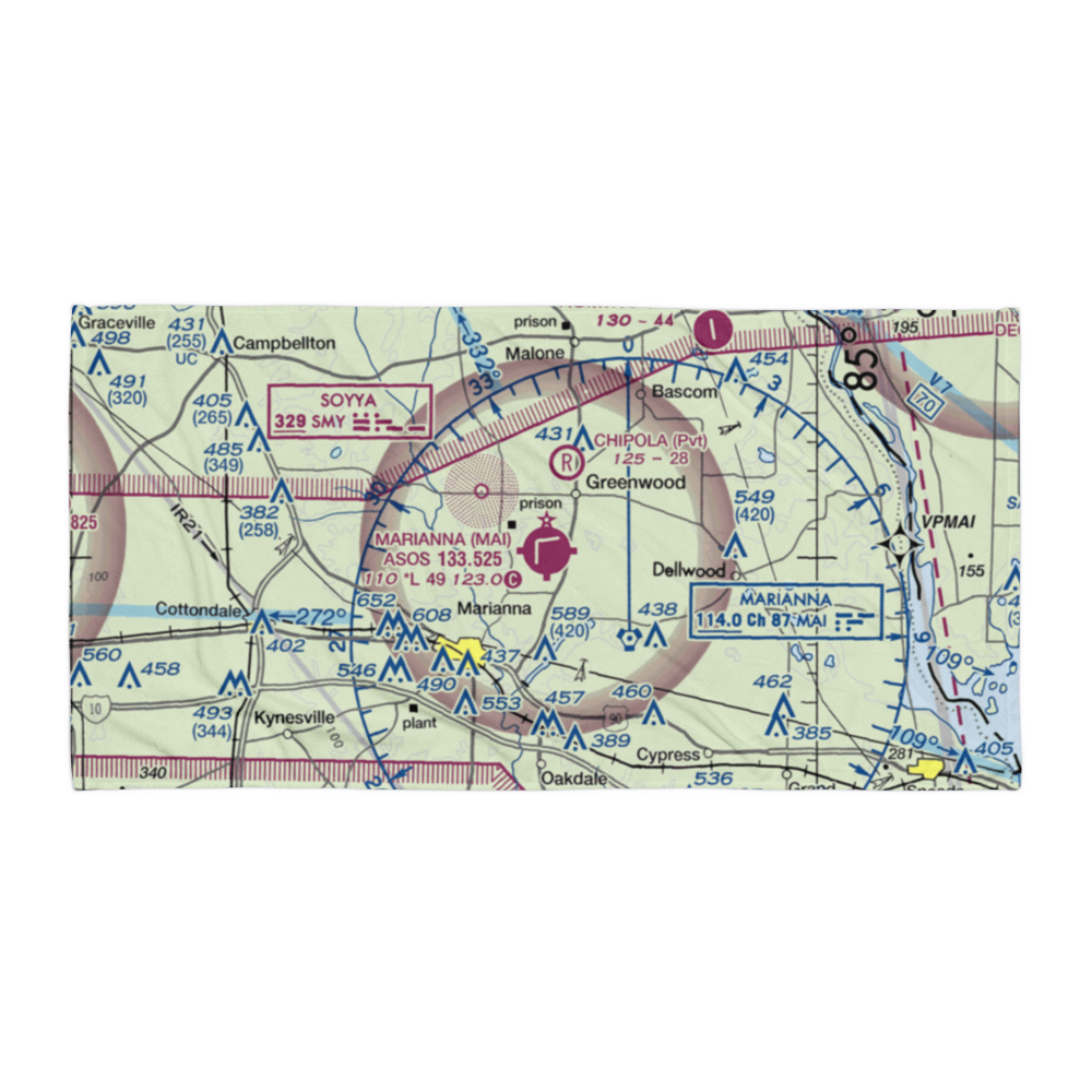 Marianna Municipal Airport (MAI) VFR Sectional Towel 
