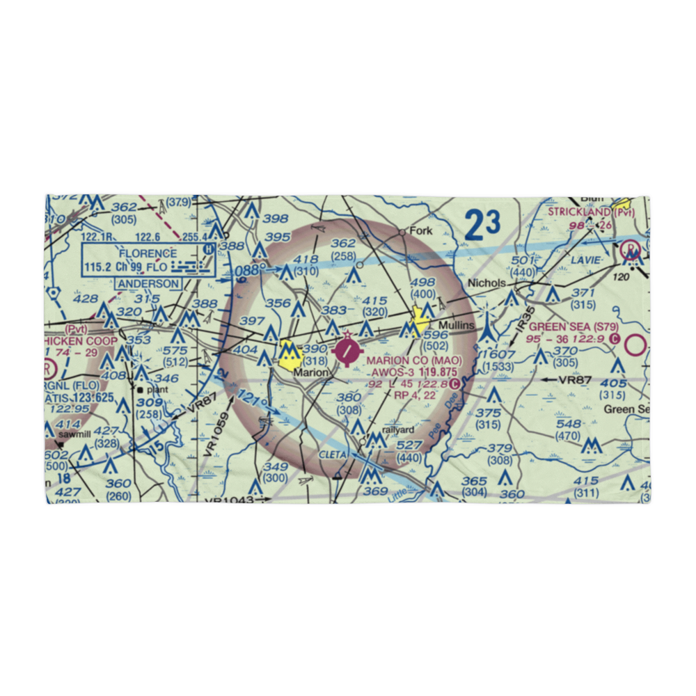 Marion County Airport (MAO) VFR Sectional Towel 