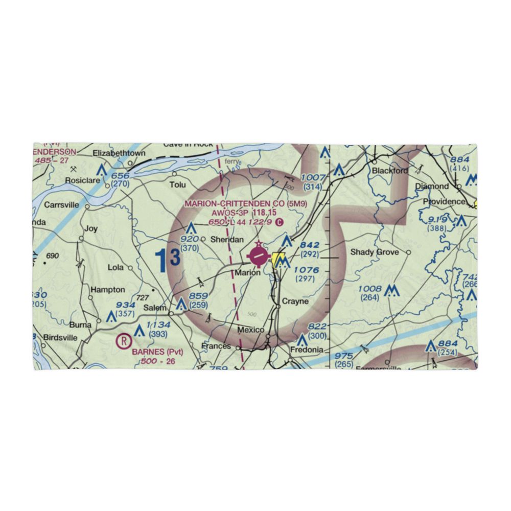 Marion Crittenden County Airport (5M9) VFR Sectional Towel 