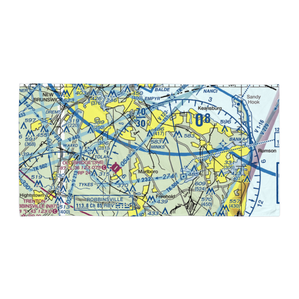 Marlboro Airport (2N8) VFR Sectional Towel 