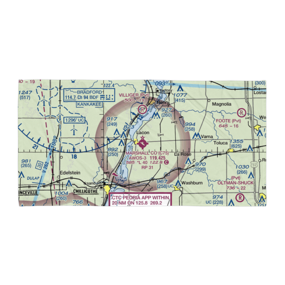 Marshall County Airport (C75) VFR Sectional Towel 