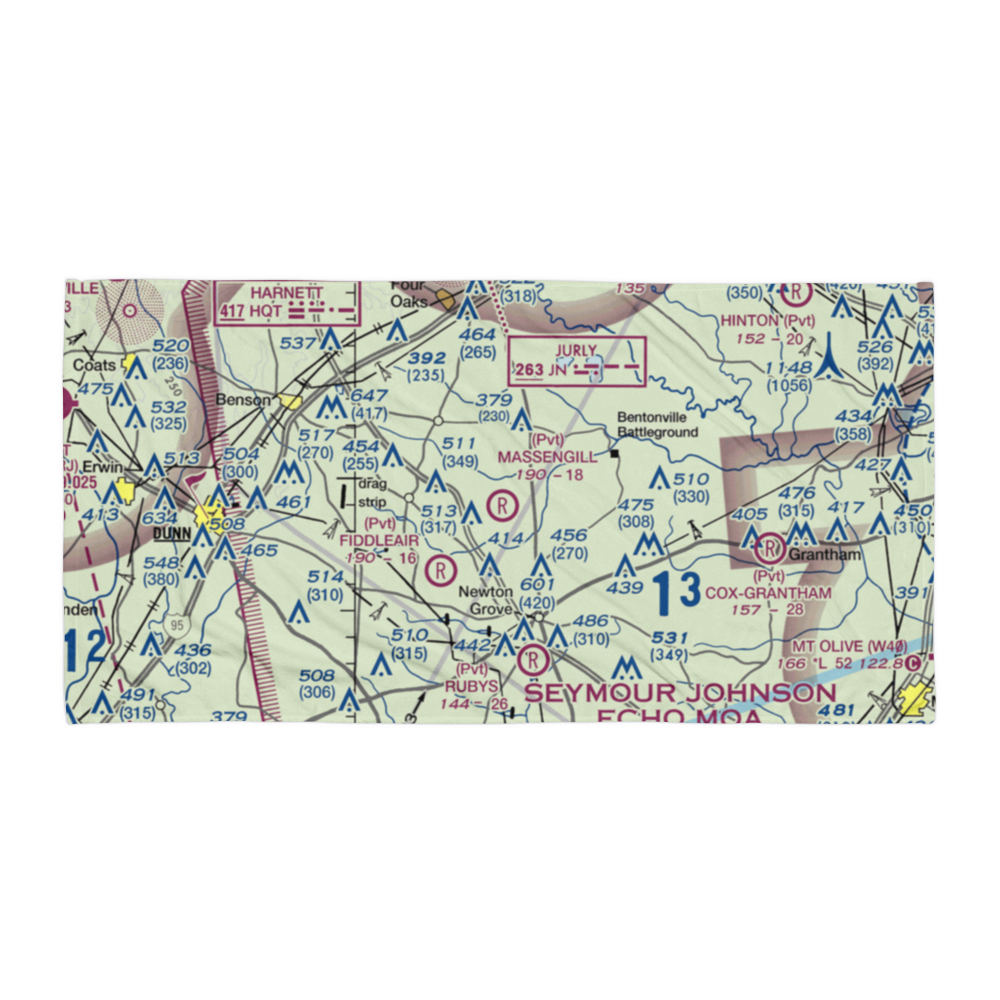Massengill Airport (NC76) VFR Sectional Towel 