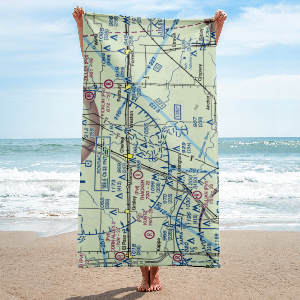 Mays Aviation Airport (IL63) VFR Sectional Towel 