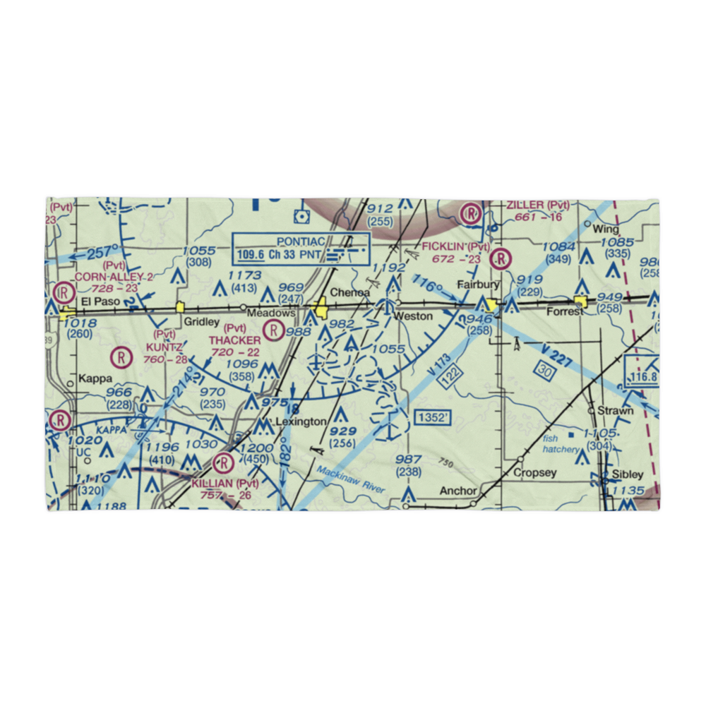Mays Aviation Airport (IL63) VFR Sectional Towel 