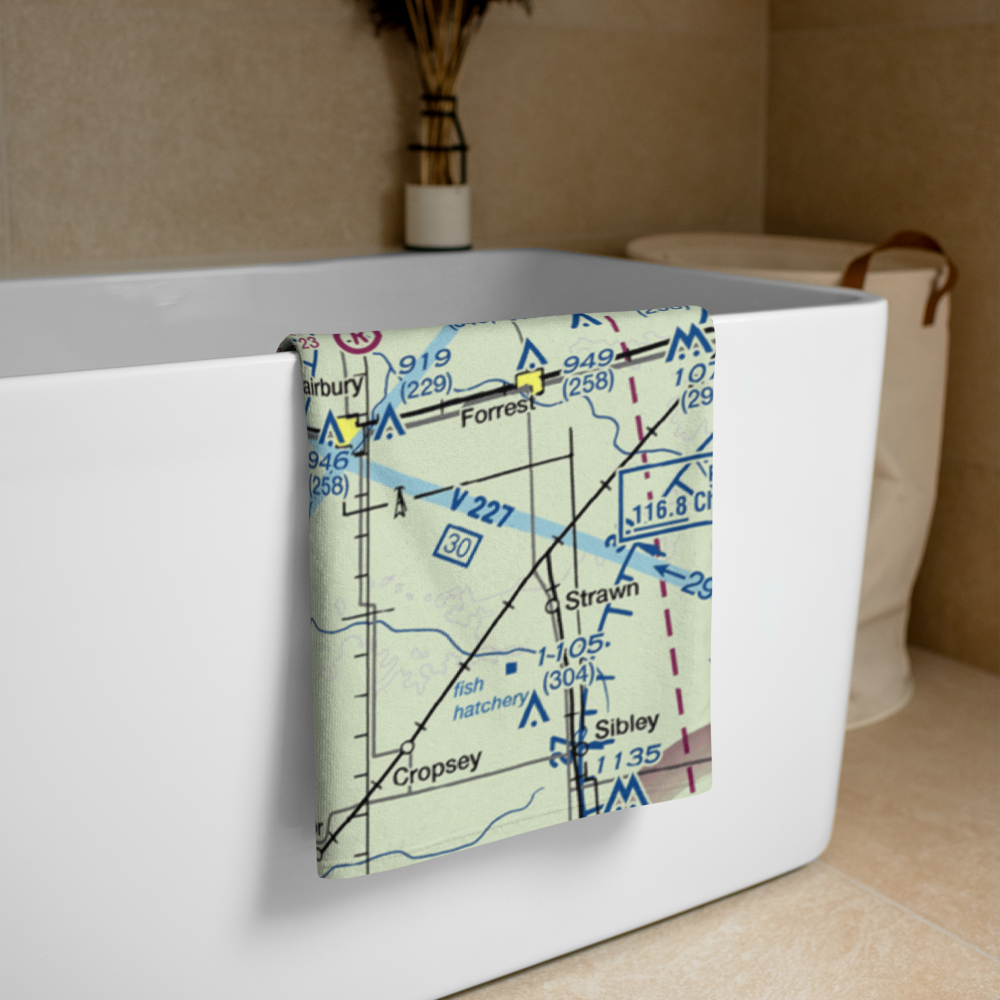 Mays Aviation Airport (IL63) VFR Sectional Towel 