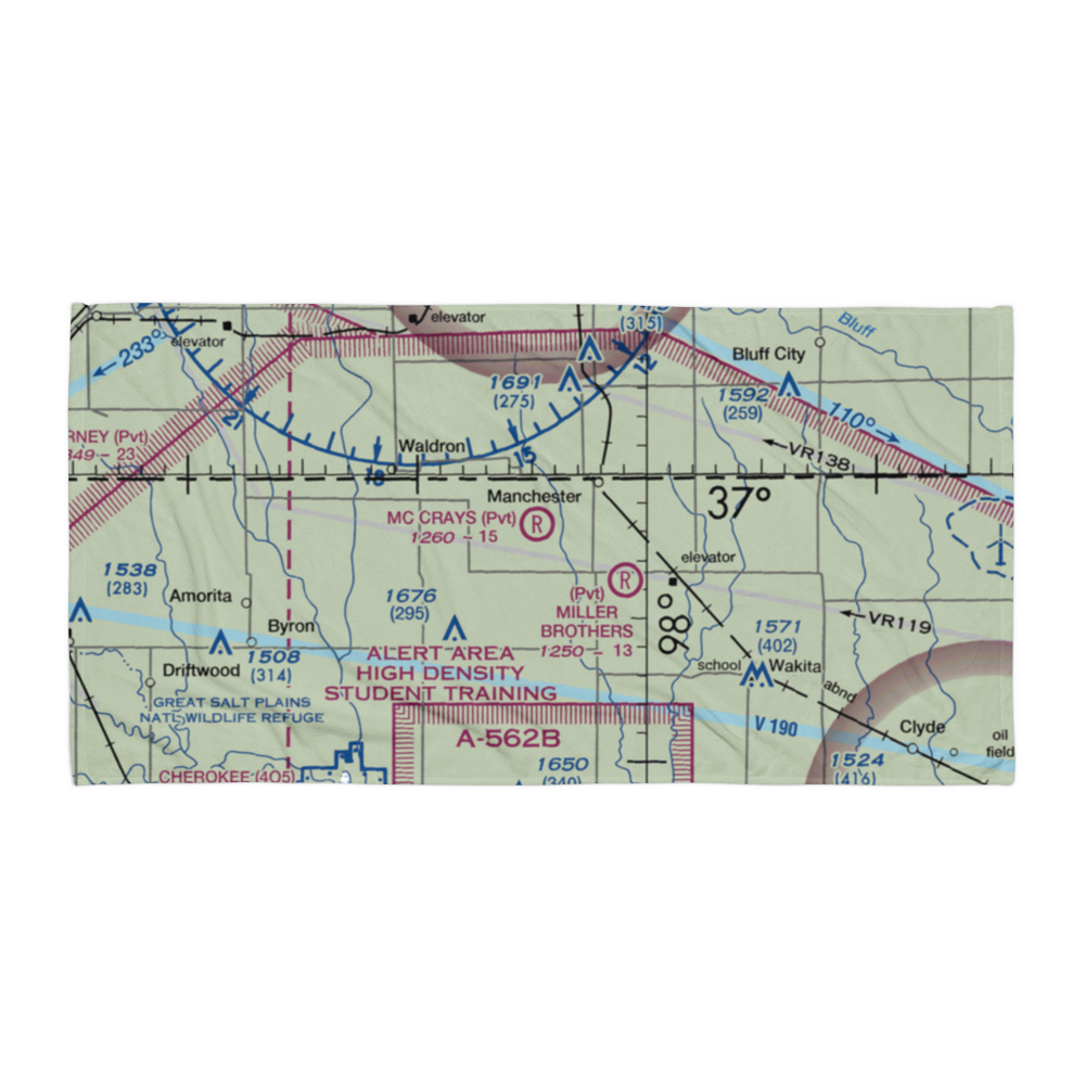 Mc Crays Airport (OK46) VFR Sectional Towel 