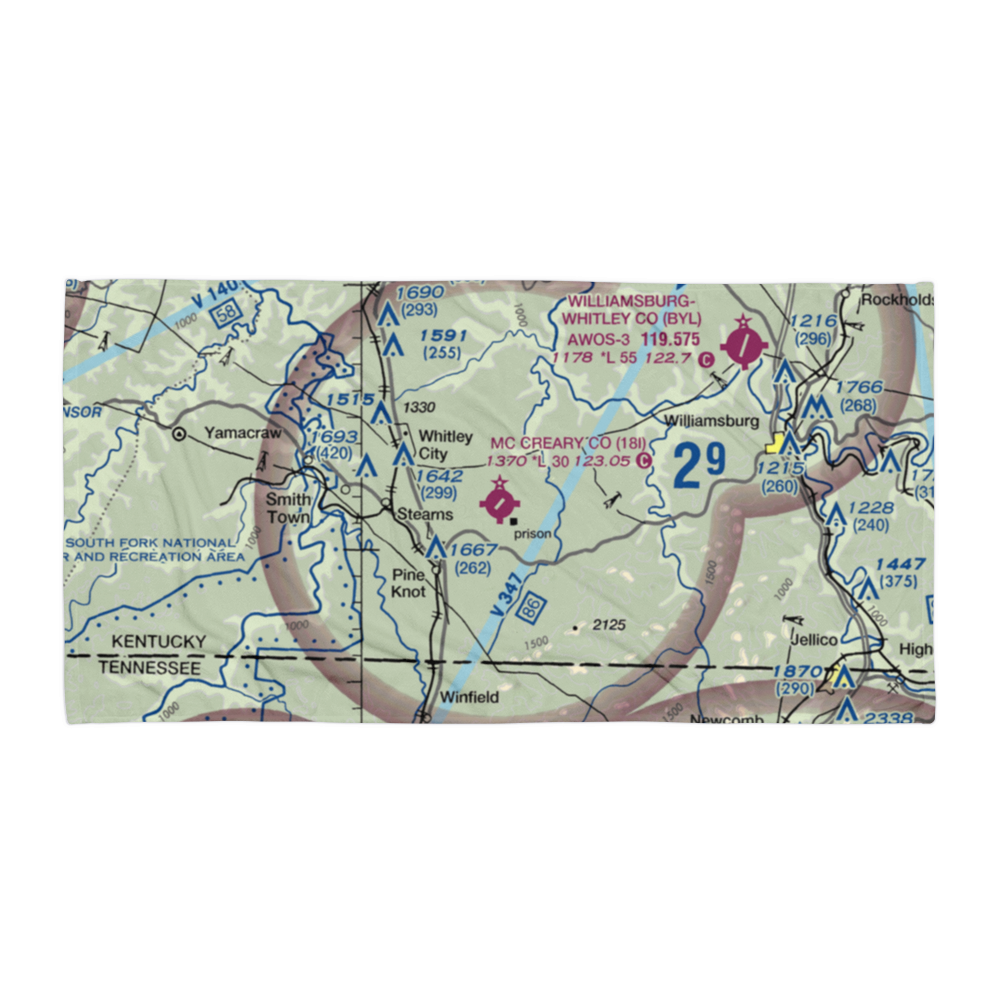 Mc Creary County Airport (18I) VFR Sectional Towel 