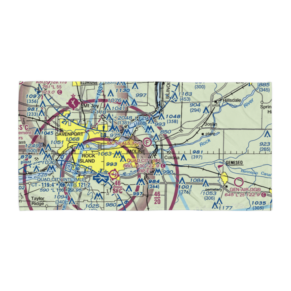 Mc Neal's Field (2IL3) VFR Sectional Towel 